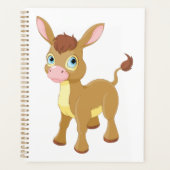 大きな青い目をした、かわいい若いロバ プランナー手帳 (正面)