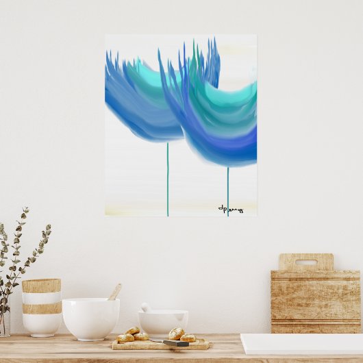 「大きな青い花」 ポスター (キッチン)