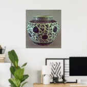 大きな青と白の明花瓶 ポスター (ホームオフィス)