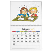大きな青の学校の年のカレンダー子供へ カレンダー (2月 2027)