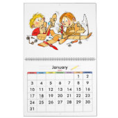 大きな青の学校の年のカレンダー子供へ カレンダー (1月 2027)