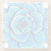 大きな青の椿の花 ガラスコースター (裏面)