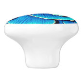 大きな青の椿の花 セラミックノブ (側面)