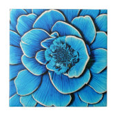 大きな青の椿の花 タイル (正面)