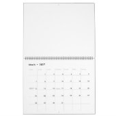 大きな青空白のいカレンダーと休日の青い線 カレンダー (3月 2027)