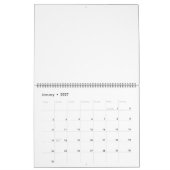 大きな青空白のいカレンダーと休日の青い線 カレンダー (1月 2027)