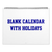 大きな青空白のいカレンダーと休日の青い線 カレンダー (カバー)