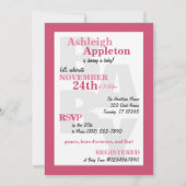 大きな面白いピンクのフクロウのベビーシャワー招待状 招待状 (裏面)