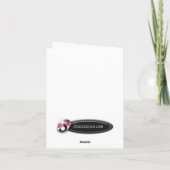 大きな面白いピンクのフクロウ「ありがとう」グリーティングカード サンキューカード (裏面)