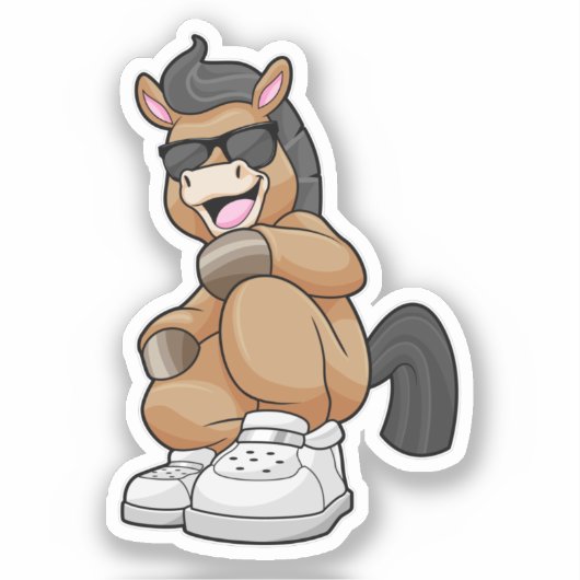 大きな靴を履いた馬 シール (正面)