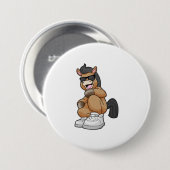 大きな靴を履いた馬 缶バッジ (正面&裏面)