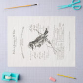 大きな音楽フランスのサロンバードスクリプトティッシュペーパー 薄葉紙 (クラフト)