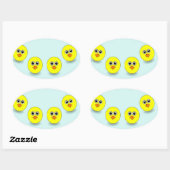 大きな頭が青い 楕円形シール (シート)