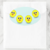 大きな頭が青い 楕円形シール (バッグ)