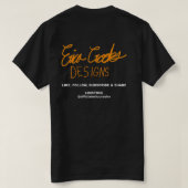 大きな頭と大きな目のエイリアンSF風カートゥーン Tシャツ (デザイン裏面)