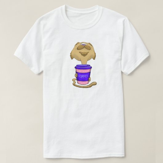 大きな頭のコーヒーキャット Tシャツ (デザイン正面)