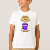 大きな頭のコーヒーキャット Tシャツ (正面)