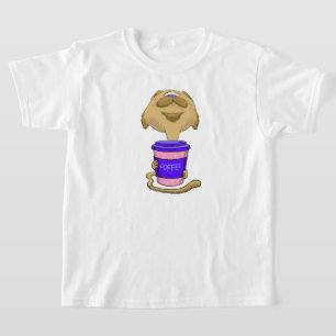 大きな頭のコーヒーキャット Tシャツ
