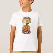 大きな頭のハロウィーン猫 Tシャツ (正面)