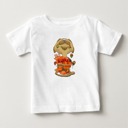 大きな頭飾り猫 ベビーTシャツ (正面)