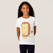 大きな顔のユニークなライオン Tシャツ (正面フル)