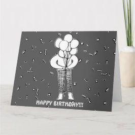 大きな風船と紙吹雪のカード カード