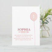 大きな風船の子供の誕生日パーティー招待状 招待状 (スタンド正面)