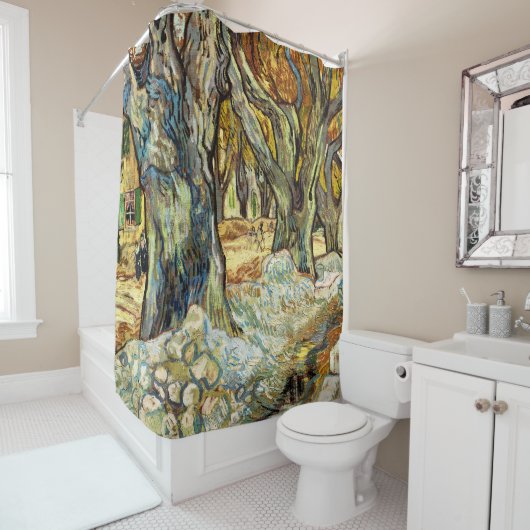 大きな飛行機の木々Vincent Vanゴッホ シャワーカーテン (インサイチュ)