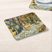 大きな飛行機の木々Vincent Vanゴッホ スクエアペーパーコースター (アングル)
