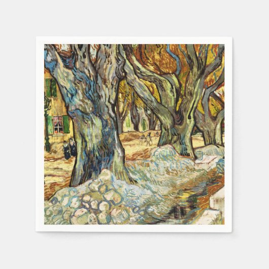 大きな飛行機の木々Vincent Vanゴッホ スタンダードカクテルナプキン (正面)