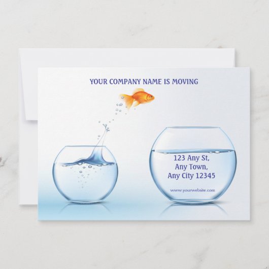 大きな飛躍のビジネス移転のお知らせ 案内状 (正面)