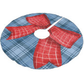 大きな飾クラシックりリボンを持つスコットランドの格子柄 ブラッシュドポリエステルツリースカート (アングル)