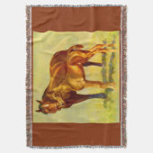 大きな馬と小さな馬 スローブランケット (正面縦)