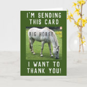 大きな馬のサンキューカード カード (黄色い花)