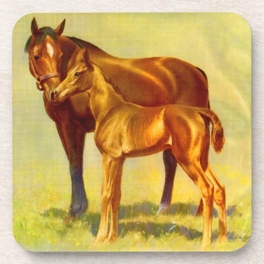 大きな馬の小馬プリント コースター (正面)