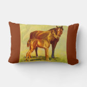 大きな馬の小馬プリント ランバークッション (裏面)
