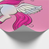 大きな魔法の飛んでいるユニコーン ラッピングペーパー (角)