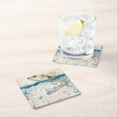 大きな魚が水から飛び出す スクエアペーパーコースター (インサイチュ)