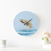 大きな魚が水から飛び出す ラージ壁時計 (ホーム)