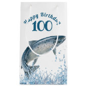 大きな魚が水に入る100誕生日 スモールペーパーバッグ (正面)