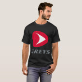 大きな魚のためのグレー・フック・アップ・ギア Tシャツ (正面フル)