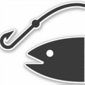 大きな魚釣り シール (正面)