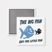 大きな魚食べの小さな魚のおもしろい磁石 マグネット (正面/裏面)