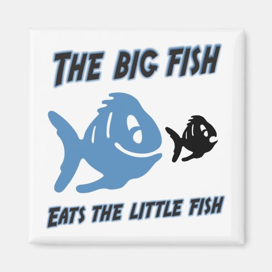 大きな魚食べの小さな魚のおもしろい磁石 マグネット (正面)
