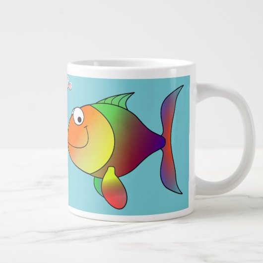 大きな魚、小さな池 – ジャンボマグ ジャンボコーヒーマグカップ (右)