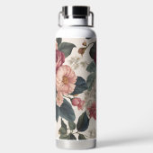 大きな鳩とピンクの牡丹 ウォーターボトル (背面)