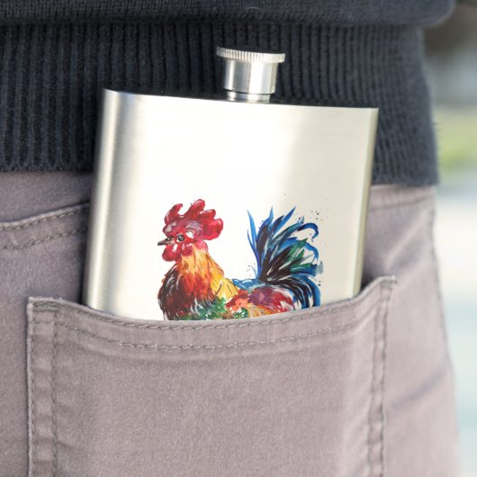 大きな鶏の水色 フラスク (インサイチュ)