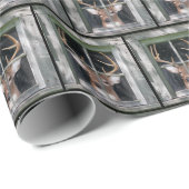 大きな鹿が窓に現れる ラッピングペーパー (ロールコーナー)