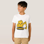 大きな黄色いショベルカーTシャツ Tシャツ (正面フル)
