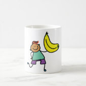 大きな黄色いバナナを持つ陽気な子供 コーヒーマグカップ (中央)